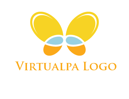 butterfly childcare logo with loops and ovals
