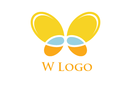 butterfly childcare logo with loops and ovals