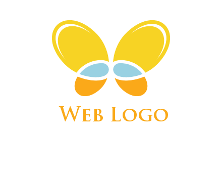 butterfly childcare logo with loops and ovals