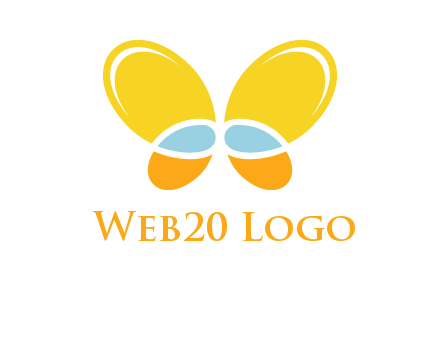 butterfly childcare logo with loops and ovals