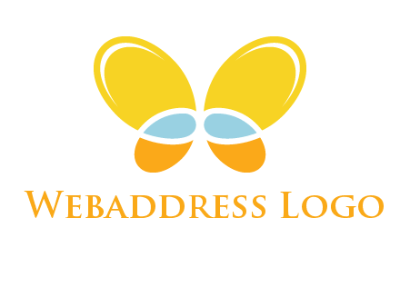 butterfly childcare logo with loops and ovals