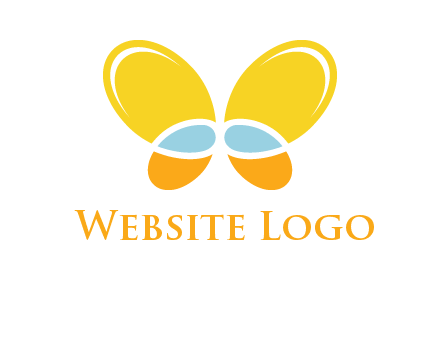 butterfly childcare logo with loops and ovals