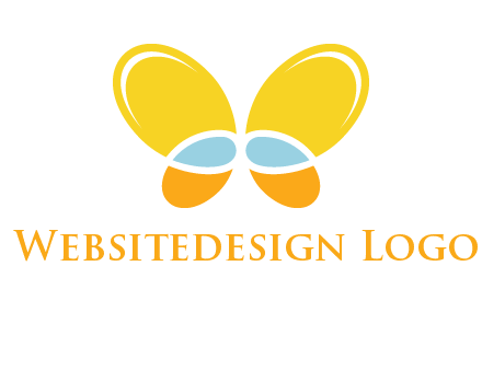 butterfly childcare logo with loops and ovals