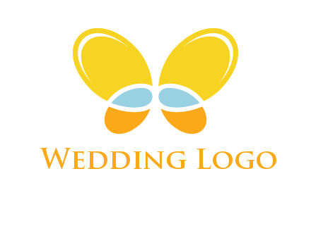 butterfly childcare logo with loops and ovals