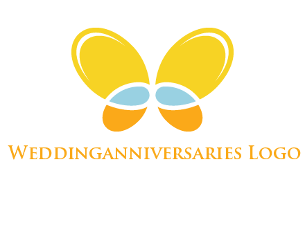 butterfly childcare logo with loops and ovals