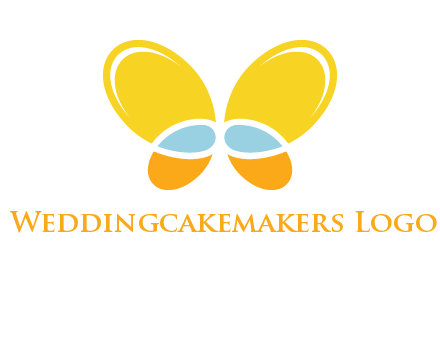 butterfly childcare logo with loops and ovals