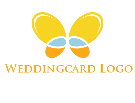 butterfly childcare logo with loops and ovals