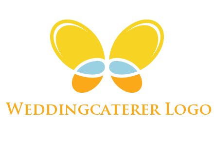 butterfly childcare logo with loops and ovals