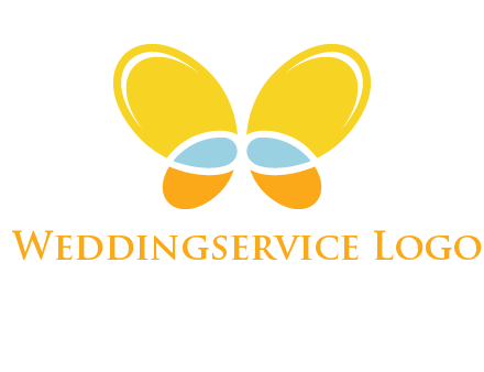 butterfly childcare logo with loops and ovals