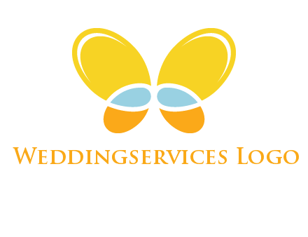 butterfly childcare logo with loops and ovals
