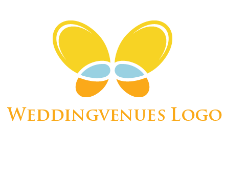 butterfly childcare logo with loops and ovals