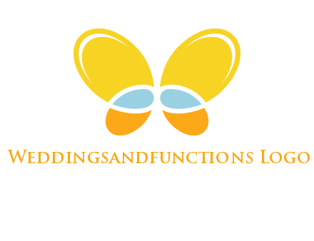 butterfly childcare logo with loops and ovals