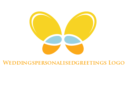 butterfly childcare logo with loops and ovals