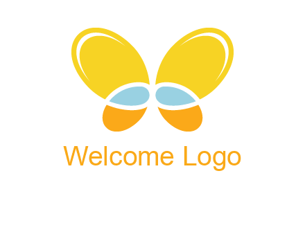 butterfly childcare logo with loops and ovals
