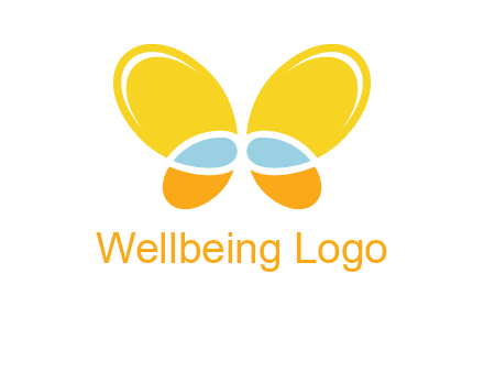 butterfly childcare logo with loops and ovals