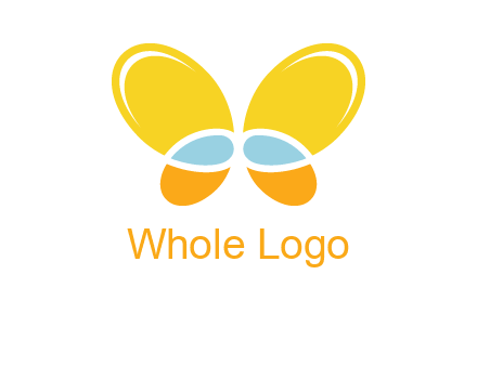 butterfly childcare logo with loops and ovals