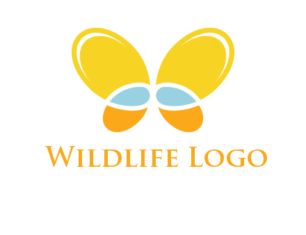 butterfly childcare logo with loops and ovals