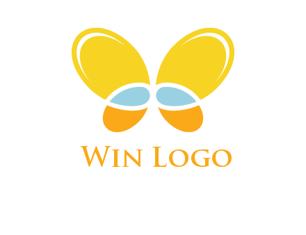 butterfly childcare logo with loops and ovals