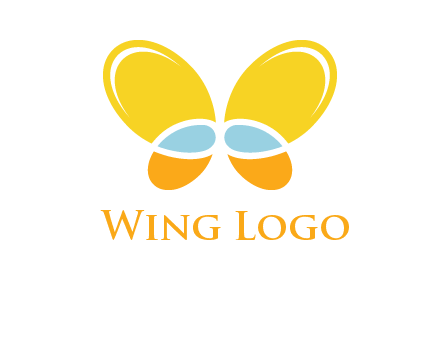 butterfly childcare logo with loops and ovals