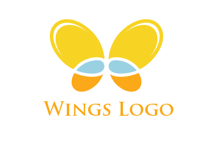 butterfly childcare logo with loops and ovals