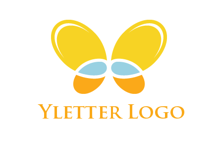 butterfly childcare logo with loops and ovals