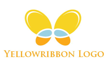 butterfly childcare logo with loops and ovals