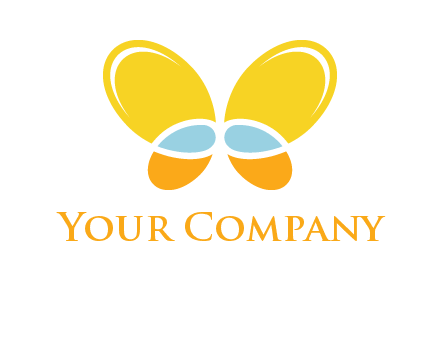 butterfly childcare logo with loops and ovals