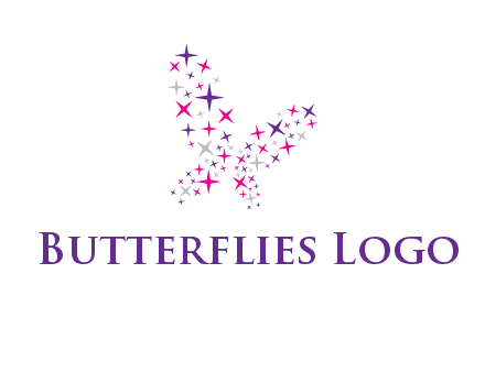 butterfly in star shape logo