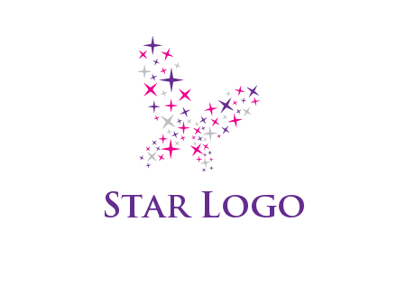 butterfly in star shape logo