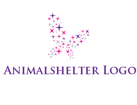 butterfly in star shape logo