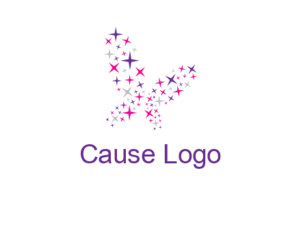 butterfly in star shape logo
