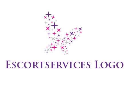 butterfly in star shape logo
