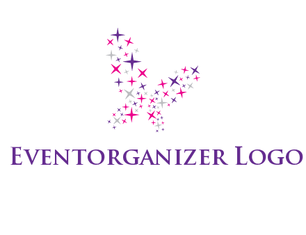 butterfly in star shape logo