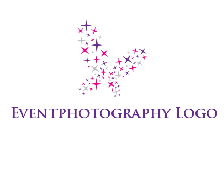 butterfly in star shape logo