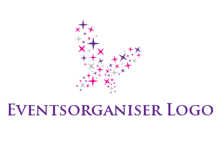 butterfly in star shape logo