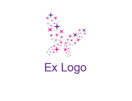 butterfly in star shape logo