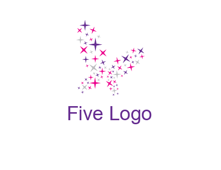 butterfly in star shape logo