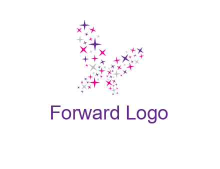 butterfly in star shape logo