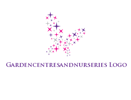 butterfly in star shape logo