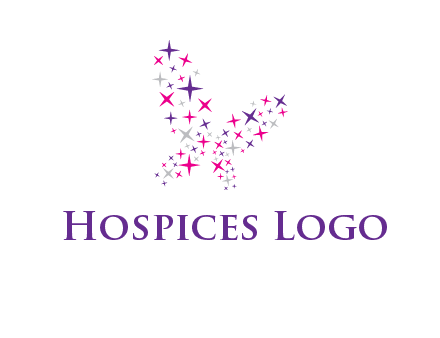 butterfly in star shape logo