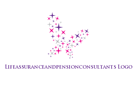 butterfly in star shape logo