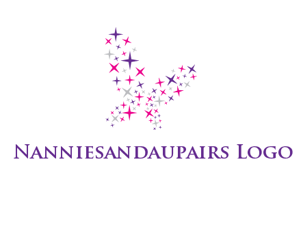 butterfly in star shape logo