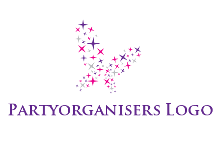 butterfly in star shape logo