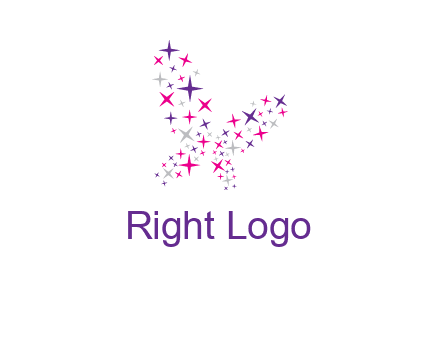 butterfly in star shape logo