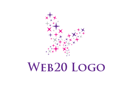butterfly in star shape logo