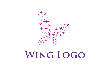 butterfly in star shape logo