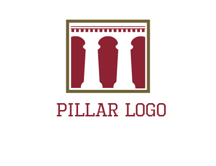 supporting pillars in a square logo