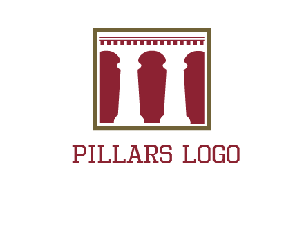 supporting pillars in a square logo