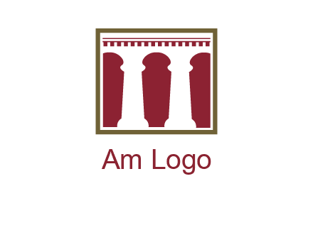 supporting pillars in a square logo
