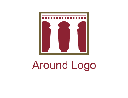 supporting pillars in a square logo